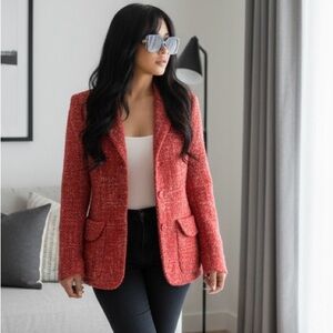 Elegant Red Women's Blazer